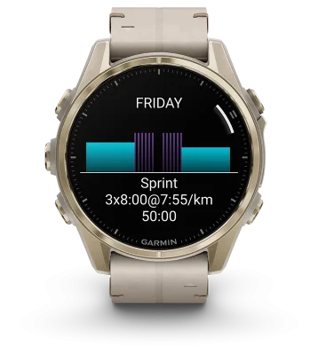 fenix 8 43mm,AMOLED,Saph,SftGldSS/FogGryLeatherBnd,Excl,EMEA