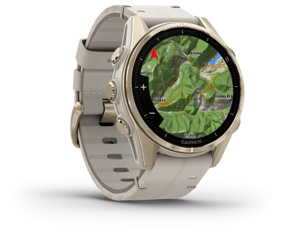 fenix 8 43mm,AMOLED,Saph,SftGldSS/FogGryLeatherBnd,Excl,EMEA
