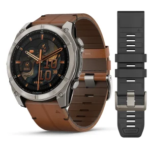 fenix 8 51mm,AMOLED,Sapphire, Bare Ti, Blk/Chsnt Lthr, EMEA