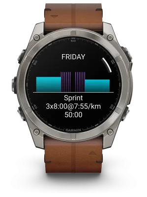 fenix 8 51mm,AMOLED,Sapphire, Bare Ti, Blk/Chsnt Lthr, EMEA