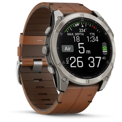 fenix 8 51mm,AMOLED,Sapphire, Bare Ti, Blk/Chsnt Lthr, EMEA