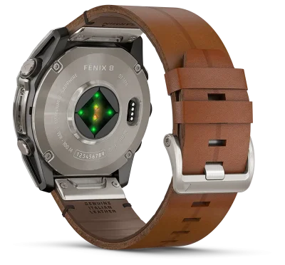 fenix 8 51mm,AMOLED,Sapphire, Bare Ti, Blk/Chsnt Lthr, EMEA