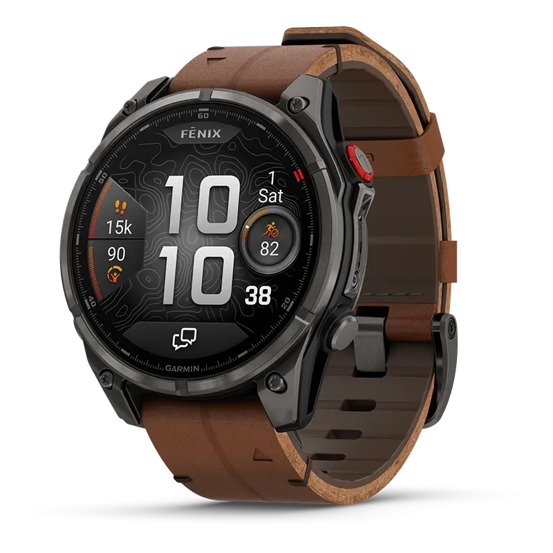 fenix 8 Pro, LTE, 47mm,Saph,CrbnGryTi,Blk/Chsnt Lthr, EMEA