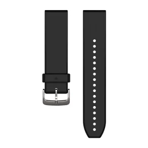 QuickFit&reg; 22-klokkeremmer, sort/s�lvfarget silikon (010-12500-00