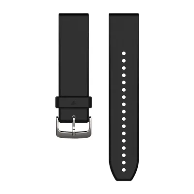QuickFit&reg; 22-klokkeremmer, sort/s�lvfarget silikon (010-12500-00