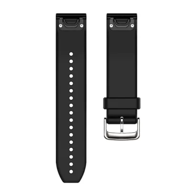 QuickFit&reg; 22-klokkeremmer, sort/s�lvfarget silikon (010-12500-00
