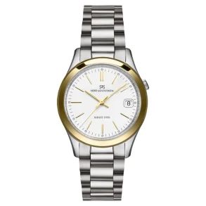 Jubilee Steel Lady Gold bezel, White / Steel