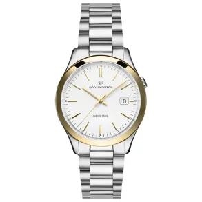 Jubilee Steel Gent Gold bezel, White / Steel
