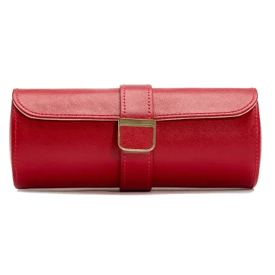 WOLF1834 PALERMO DOUBLE WATCH ROLL WITH JEWELRY POUCH - RED