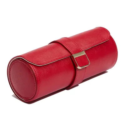WOLF1834 PALERMO DOUBLE WATCH ROLL WITH JEWELRY POUCH - RED