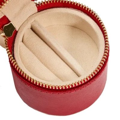 WOLF1834 PALERMO DOUBLE WATCH ROLL WITH JEWELRY POUCH - RED