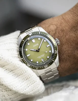 Oris 73377074057MB Dykkerklokke Herre Gr�nn 40 mm
