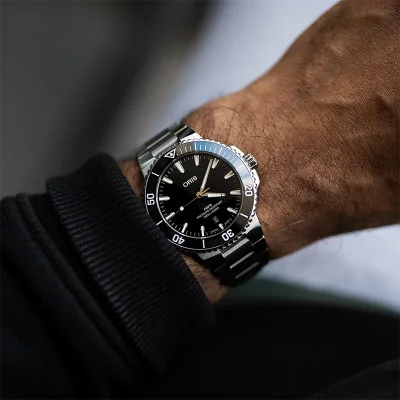 Oris 73377874154MB Aquis herreklokke svart 42 mm
