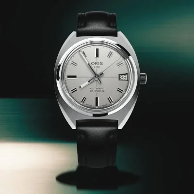 Oris 73378134151SET herreklokke, s�lv 35 mm