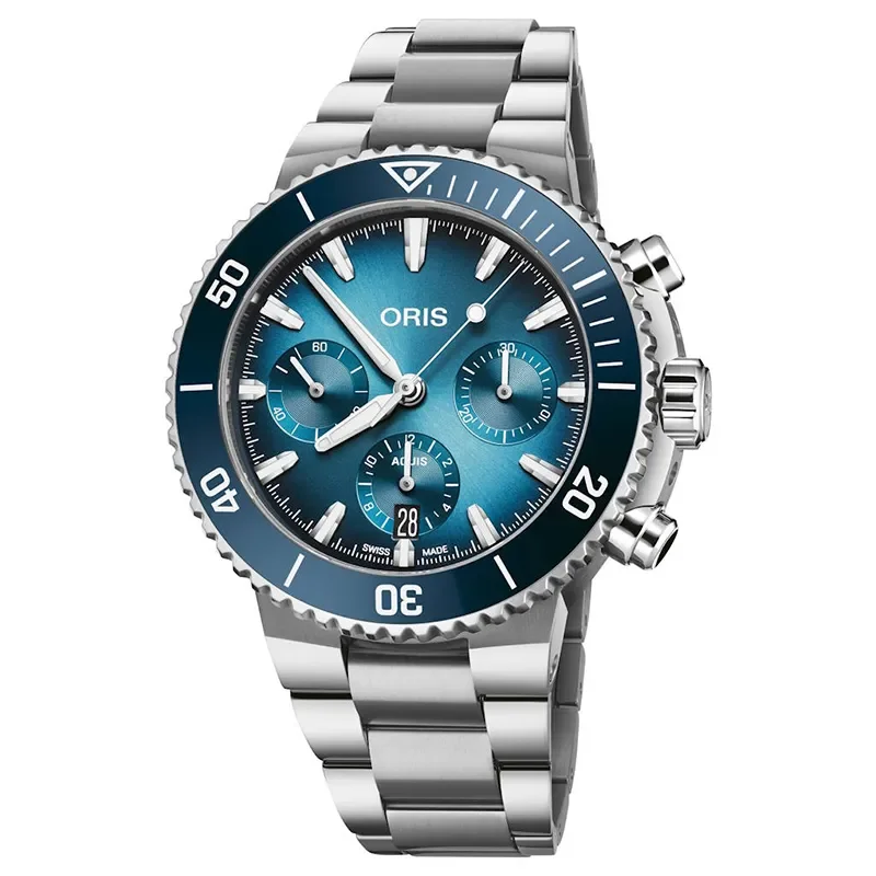 Oris Aquis Herre 44 mm Bl� Mekanisk Automatisk 77177934155MB