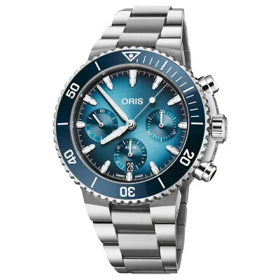 Oris Aquis Herre 44 mm Bl� Mekanisk Automatisk 77177934155MB