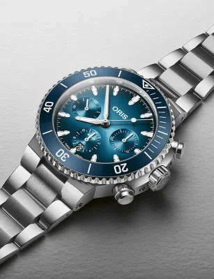Oris Aquis Herre 44 mm Bl� Mekanisk Automatisk 77177934155MB