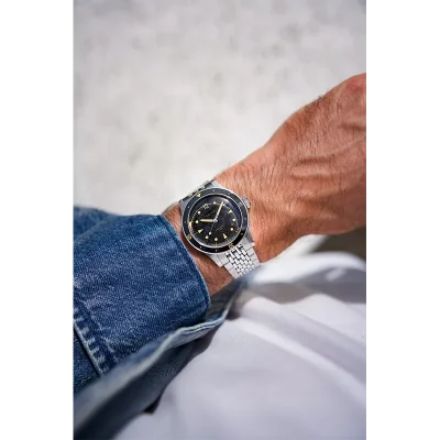 BALTIC WATCHES - AQUASCAPHE CLASSIC BLACK SILVER - BLACK RUBBER