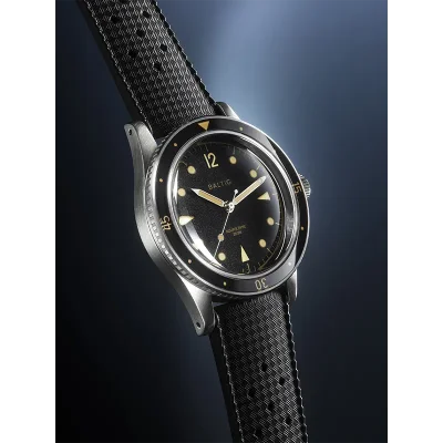BALTIC WATCHES - AQUASCAPHE CLASSIC BLACK SILVER - BLACK RUBBER