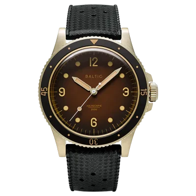 BALTIC WATCHES - AQUASCAPHE BRONZE BROWN - BLACK RUBBER