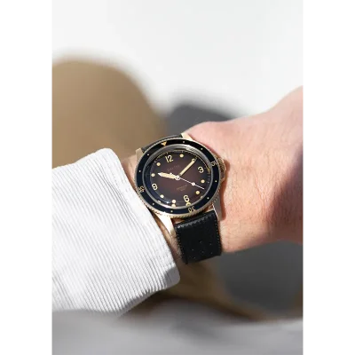 BALTIC WATCHES - AQUASCAPHE BRONZE BROWN - BLACK RUBBER