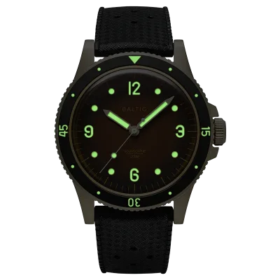 BALTIC WATCHES - AQUASCAPHE BRONZE BROWN - BLACK RUBBER