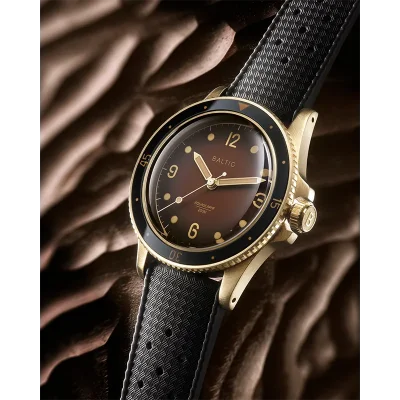 BALTIC WATCHES - AQUASCAPHE BRONZE BROWN - BLACK RUBBER