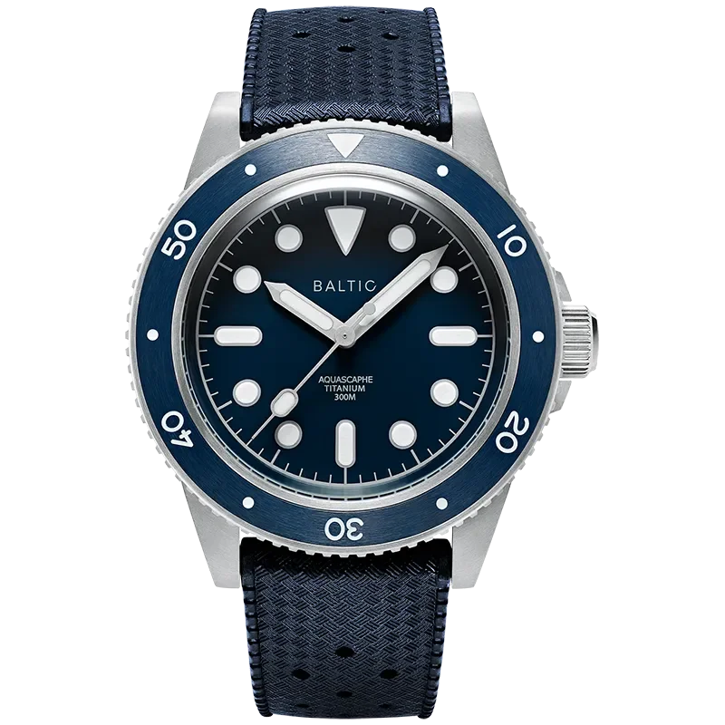 AQUASCAPHE TITANIUM BLUE - RUBBER BLUE - BALTIC WATCHES