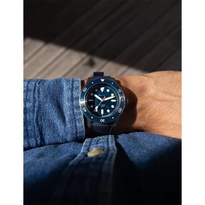 AQUASCAPHE TITANIUM BLUE - RUBBER BLUE - BALTIC WATCHES