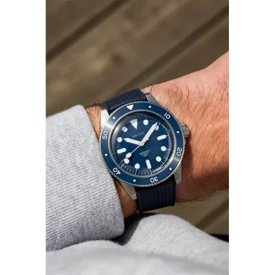 AQUASCAPHE TITANIUM BLUE - RUBBER BLUE - BALTIC WATCHES