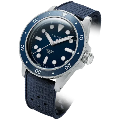AQUASCAPHE TITANIUM BLUE - RUBBER BLUE - BALTIC WATCHES