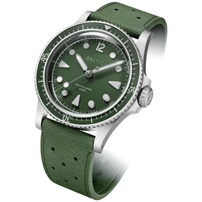 Aquascaphe MK2 - 37mm - Green - Rubber Classic Green - Medium