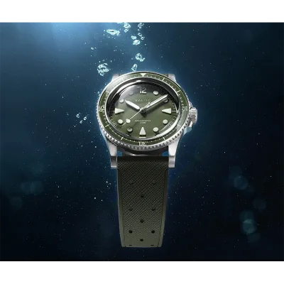 Aquascaphe MK2 - 37mm - Green - Rubber Classic Green - Medium