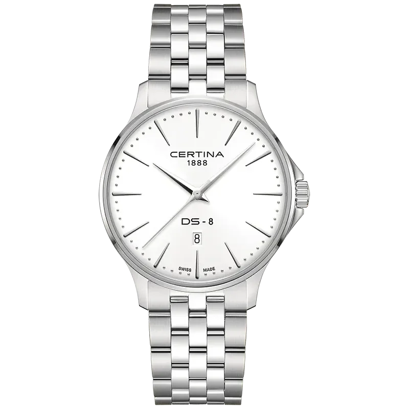 Certina DS-8 herreklokke hvit 40 mm C0454101101100