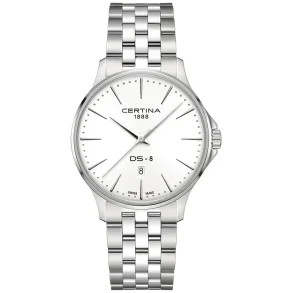 Certina DS-8 herreklokke hvit 40 mm C0454101101100