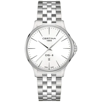 Certina DS-8 herreklokke hvit 40 mm C0454101101100