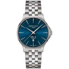 Certina DS-8 herreklokke bl� skive C0454104404100