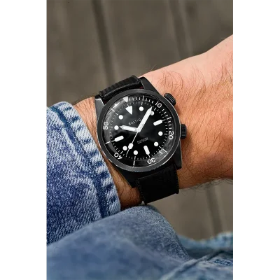 BALTIC WATCHES - AQUASCAPHE DUAL CROWN BLACK - RUBBER BLACK