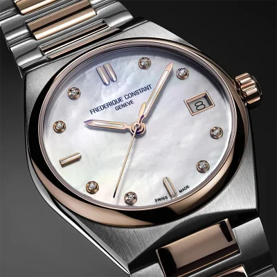 Frederique Constant FC-240MPWD2NH22B dame klokke perlemor safirglass