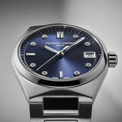 Frederique Constant FC-240ND2NH26B Dameur Bl� Quartz Safirglass
