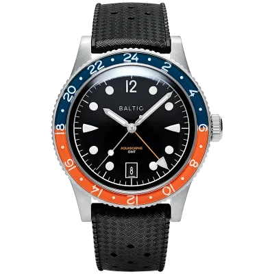 BALTIC WATCHES - AQUASCAPHE GMT ORANGE - RUBBER BLACK