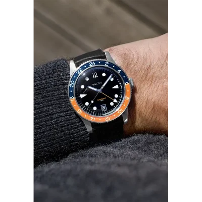 BALTIC WATCHES - AQUASCAPHE GMT ORANGE - RUBBER BLACK