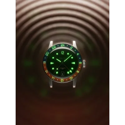 BALTIC WATCHES - AQUASCAPHE GMT ORANGE - RUBBER BLACK
