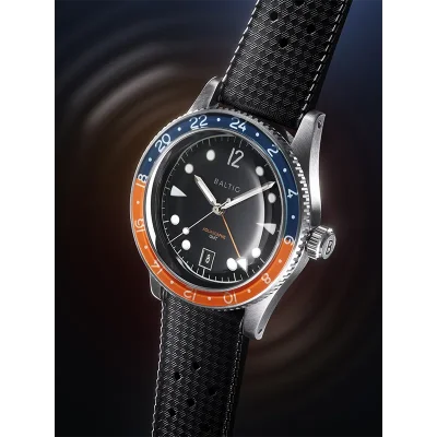BALTIC WATCHES - AQUASCAPHE GMT ORANGE - RUBBER BLACK