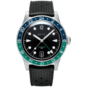 BALTIC WATCHES - AQUASCAPHE GMT GREEN - RUBBER BLACK