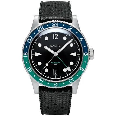 BALTIC WATCHES - AQUASCAPHE GMT GREEN - RUBBER BLACK