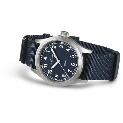 Hamilton Khaki Field H69401940 bl� safirglass rustfritt st�l