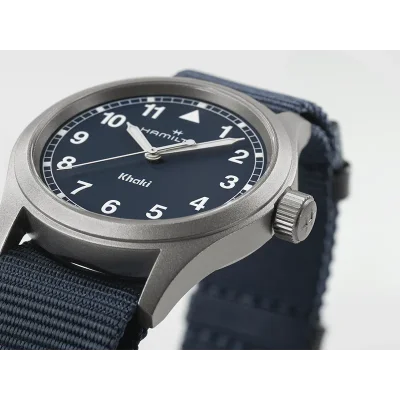 Hamilton Khaki Field H69401940 bl� safirglass rustfritt st�l