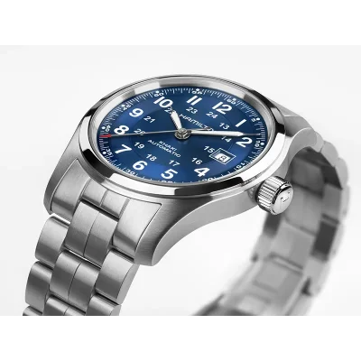 Hamilton Khaki Field H70605140 bl� mekanisk klokke