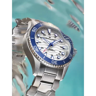 Hamilton H82425110 Khaki Navy mekanisk klokke hvit 40 mm